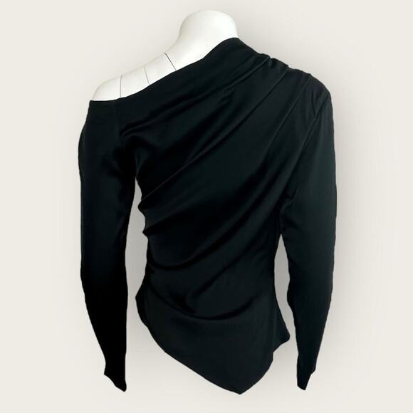 NWT | A.L.C | Jaime One Shoulder Asymmetrical Top | Black | Size 6 - Picture 3 of 16